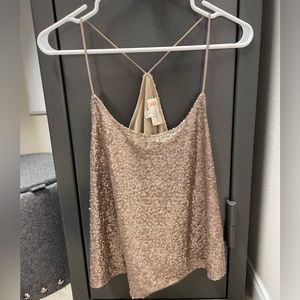 Gold Strappy Top Sz S